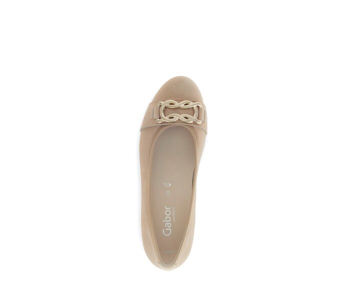 Gabor Damen  Eleganter Ballerina Braun - Rauleder