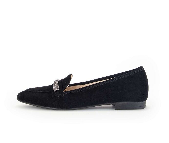 Gabor Damen Eleganter Ballerina Schwarz - Rauleder