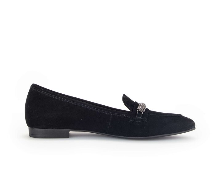 Gabor Damen  Eleganter Ballerina Schwarz - Rauleder
