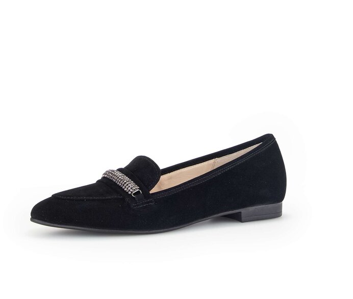 Gabor Damen  Eleganter Ballerina Schwarz - Rauleder