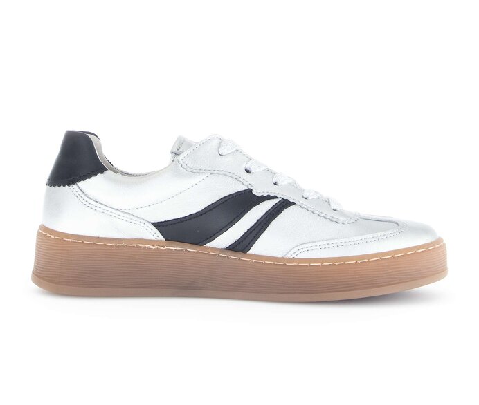 Gabor Damen  Sneaker Low Silber - Materialmix Leder