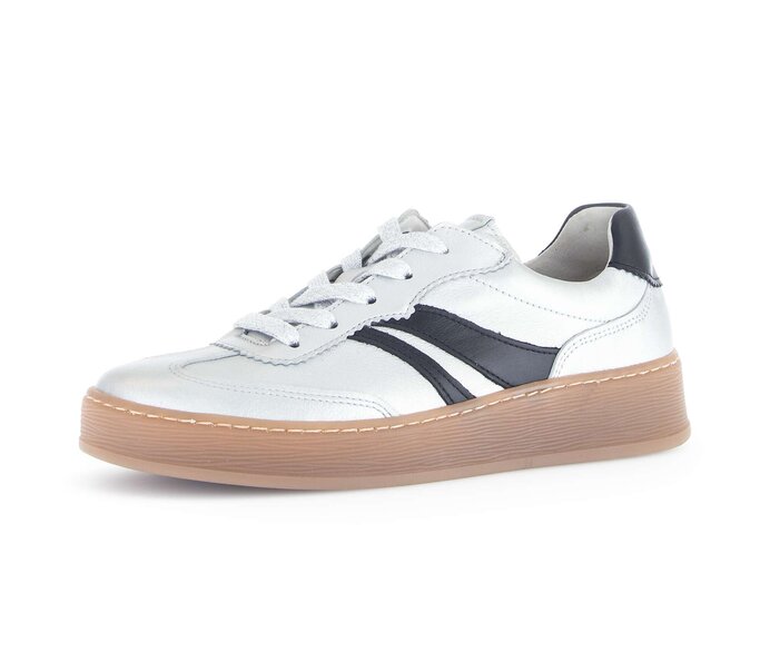 Gabor Damen  Sneaker Low Silber - Materialmix Leder