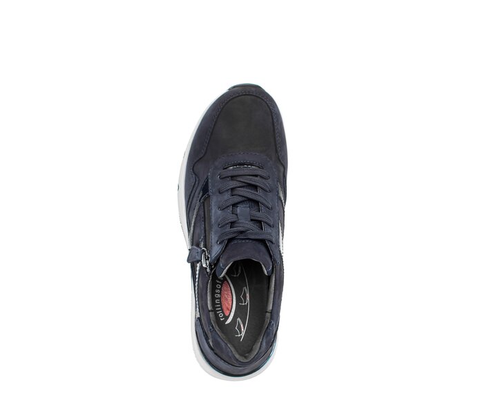 Gabor Damen  Sneaker Low Blau - Materialmix Leder