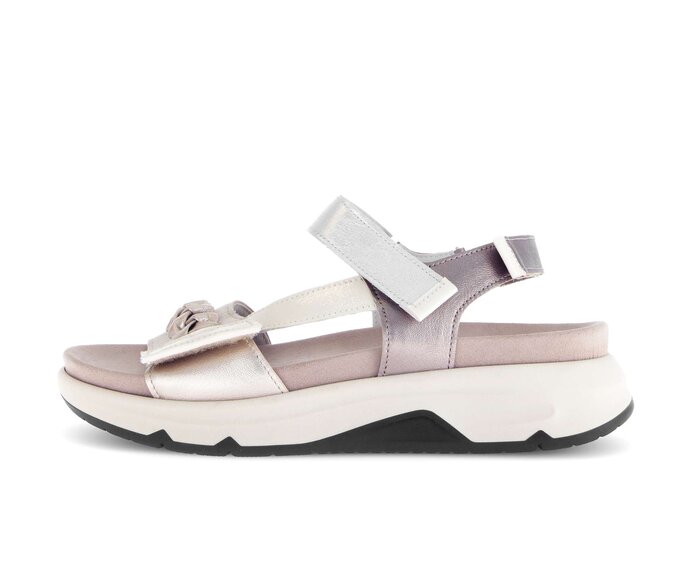 Gabor Damen Riemchensandale Gold - Materialmix Leder