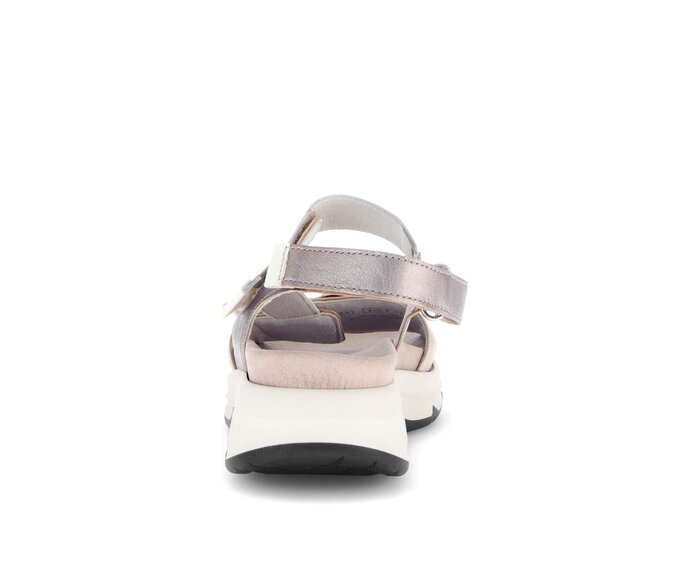 Gabor Damen  Riemchensandale Gold - Materialmix Leder