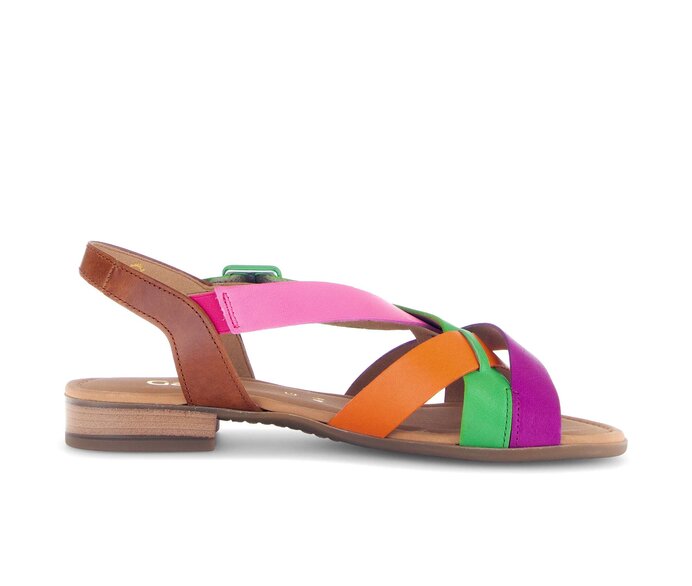 Gabor Damen  Riemchensandale Multicolour - Materialmix Leder