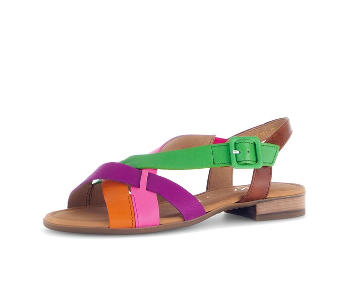 Gabor Damen  Riemchensandale Multicolour - Materialmix Leder