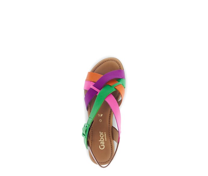 Gabor Damen  Riemchensandale Multicolour - Materialmix Leder