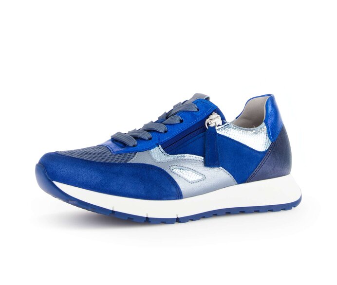 Gabor Damen  Sneaker Low Blau - Materialmix Leder/Lederimitat