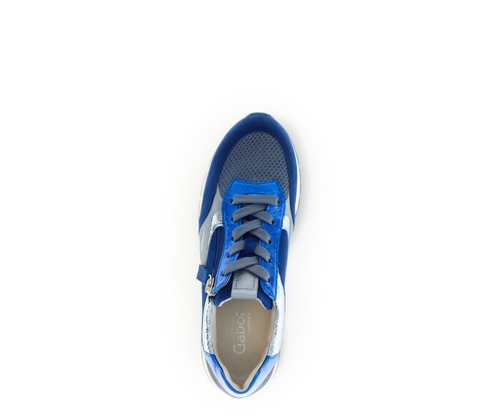 Gabor Damen  Sneaker Low Blau - Materialmix Leder/Lederimitat