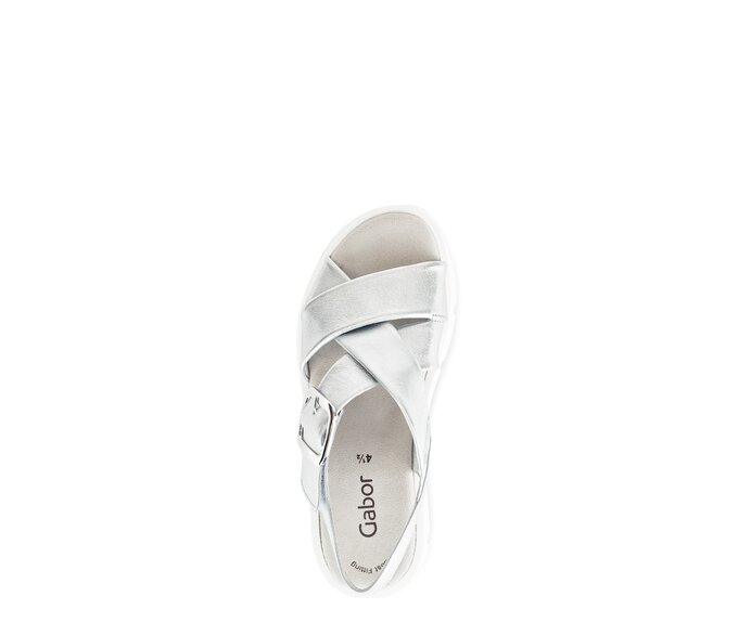 Gabor Damen  Plateau Sandale Silber - Effektleder