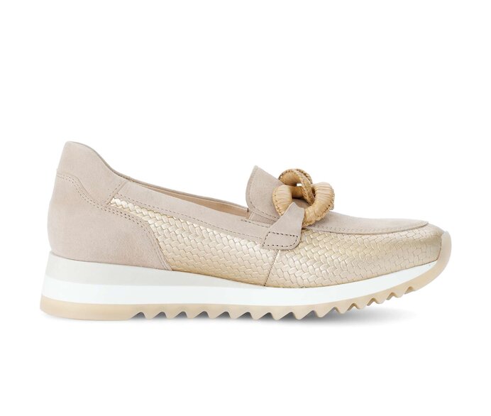 Gabor Damen  Slipper Beige - Materialmix Leder