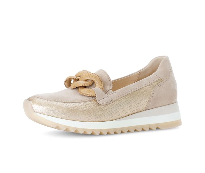 Gabor Damen  Slipper Beige - Materialmix Leder