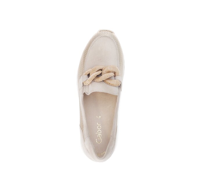 Gabor Damen  Slipper Beige - Materialmix Leder