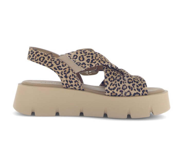 Gabor Damen  Plateau Sandale Beige - Rauleder