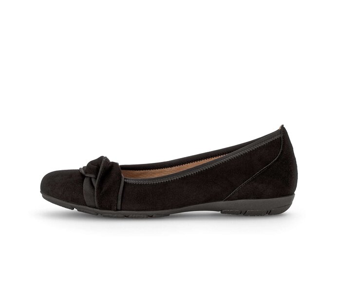 Gabor Damen Sportliche Ballerina Schwarz - Rauleder