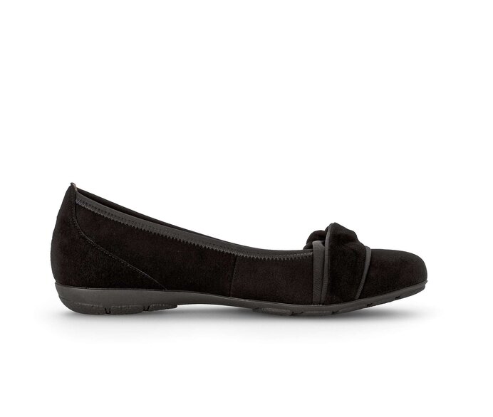 Gabor Damen  Sportliche Ballerina Schwarz - Rauleder
