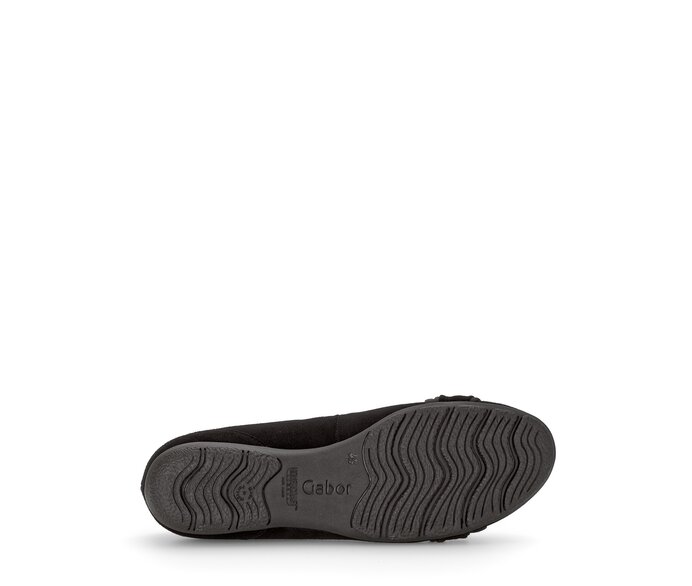 Gabor Damen  Sportliche Ballerina Schwarz - Rauleder