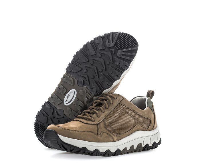 Gabor Herren Rollingsoft Sneaker Low Braun - Materialmix Leder/Textil