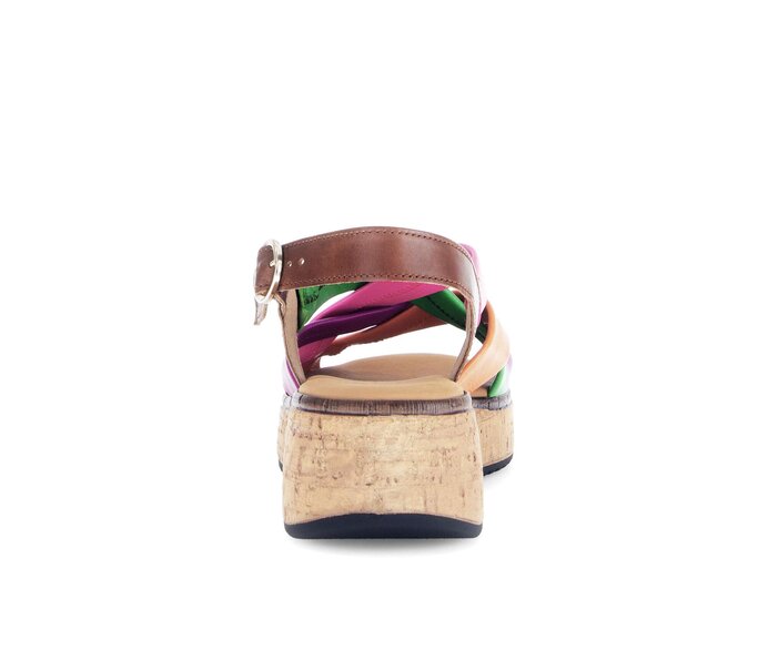 Gabor Damen  Plateau Sandale Multicolour - Materialmix Leder
