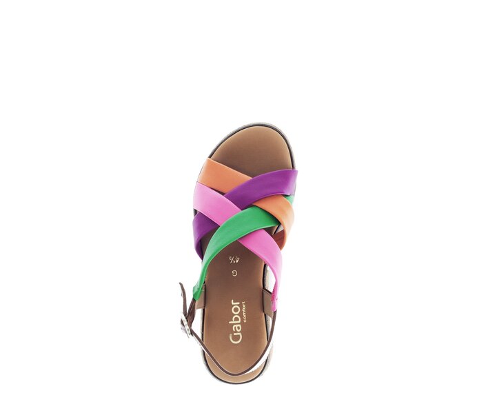 Gabor Damen  Plateau Sandale Multicolour - Materialmix Leder