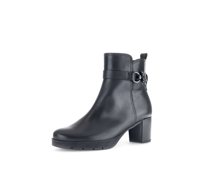 Gabor Damen  Plateau Stiefelette Schwarz - Glattleder