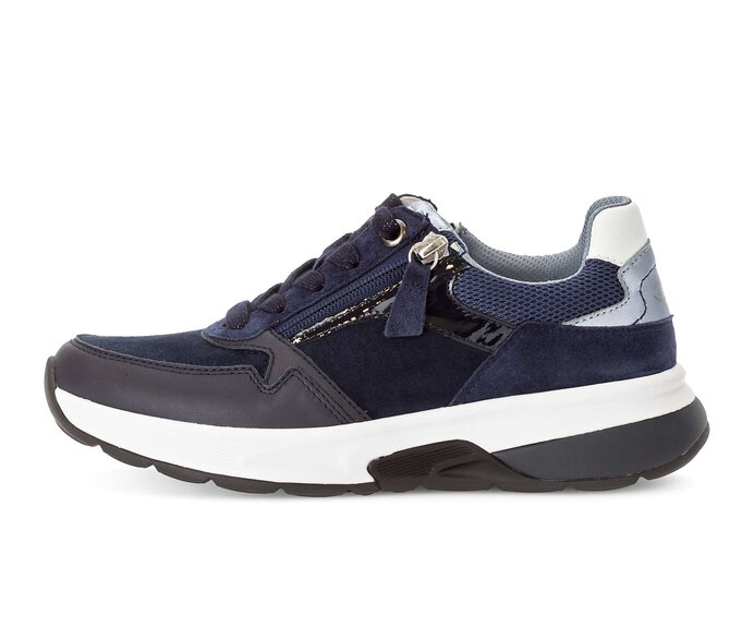 Gabor Damen Sneaker Low Blau - Materialmix Leder/Lederimitat