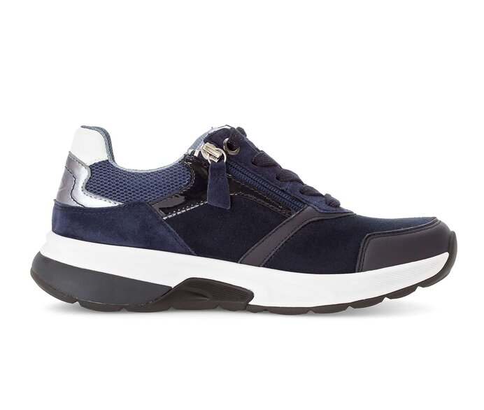Gabor Damen  Sneaker Low Blau - Materialmix Leder/Lederimitat