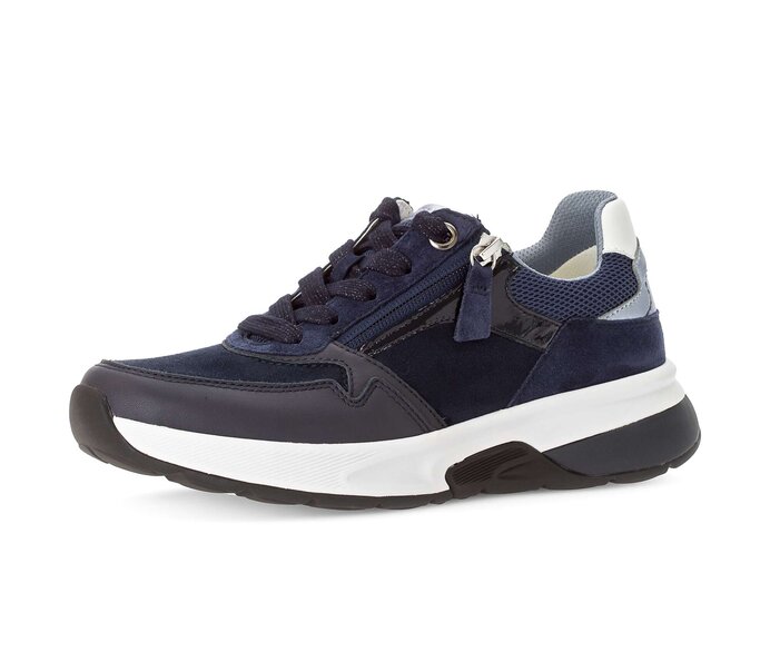 Gabor Damen  Sneaker Low Blau - Materialmix Leder/Lederimitat