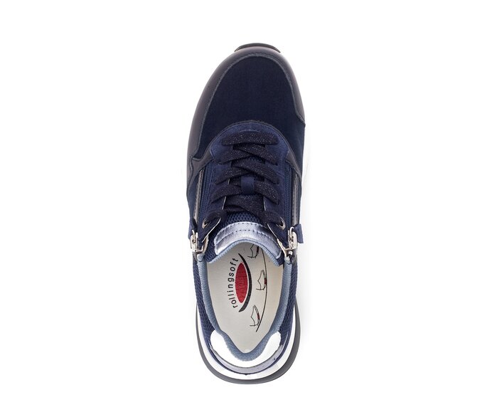Gabor Damen  Sneaker Low Blau - Materialmix Leder/Lederimitat