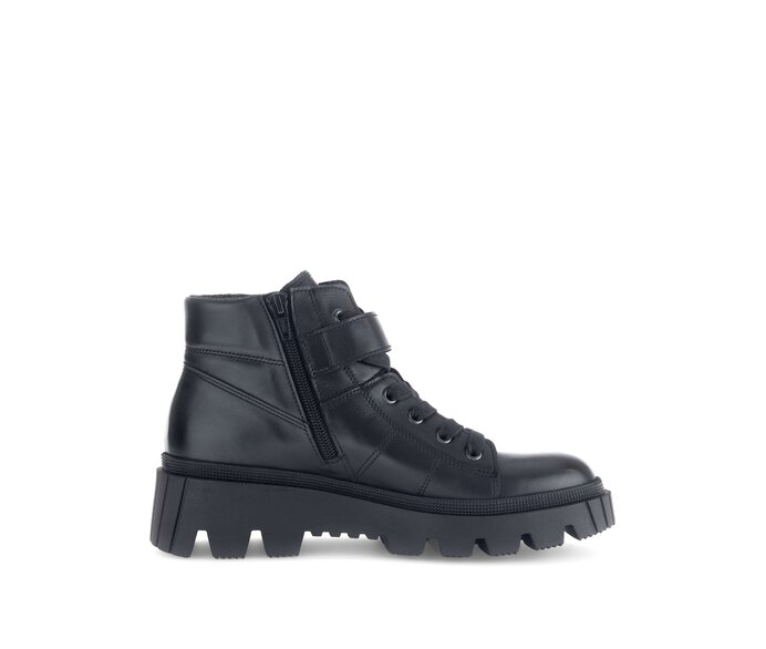 Gabor Damen  Schnürstiefelette Schwarz - Glattleder