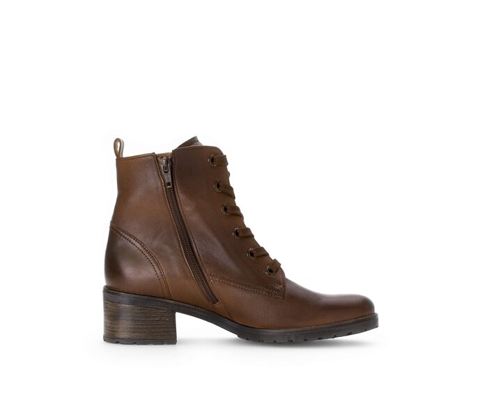 Gabor Damen  Schnürstiefelette Braun - Glattleder