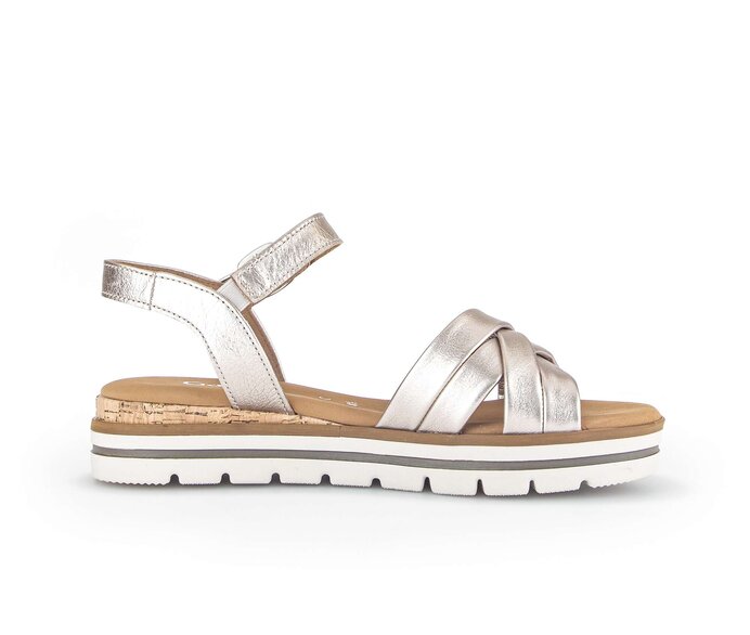 Gabor Damen  Keilsandalette Gold - Effektleder