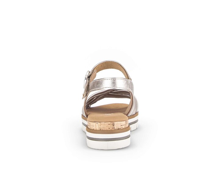 Gabor Damen  Keilsandalette Gold - Effektleder