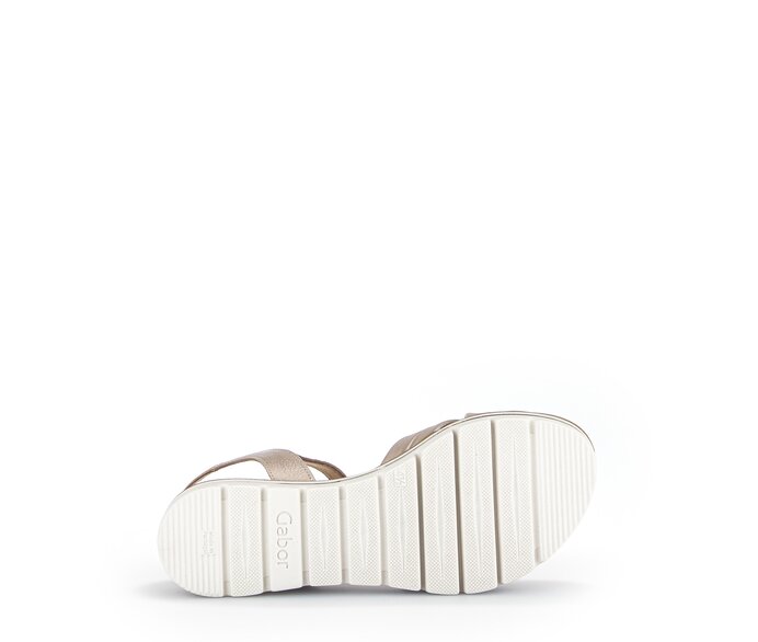 Gabor Damen  Keilsandalette Gold - Effektleder