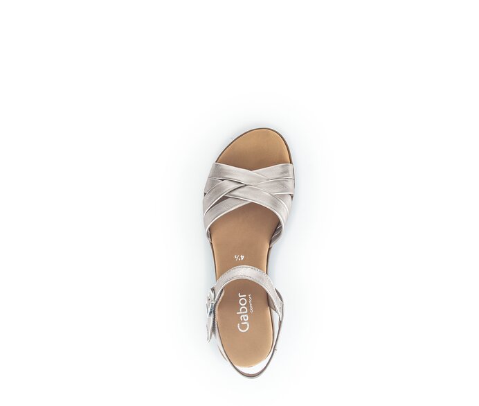 Gabor Damen  Keilsandalette Gold - Effektleder