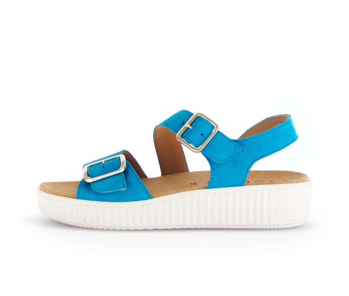 Gabor Damen Plateau Sandale Blau - Rauleder