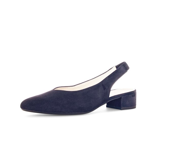 Gabor Damen  Slingpumps Blau - Rauleder