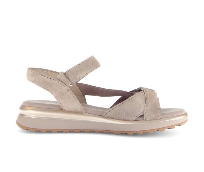 Gabor Damen  Riemchensandale Beige - Rauleder