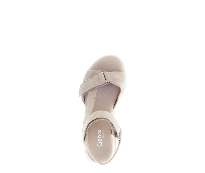 Gabor Damen  Riemchensandale Beige - Rauleder
