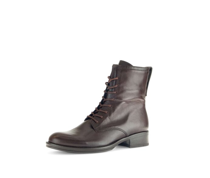 Gabor Damen  Schnürstiefelette Braun - Glattleder