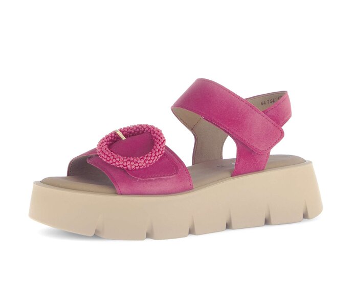 Gabor Damen  Plateau Sandale Pink - Rauleder