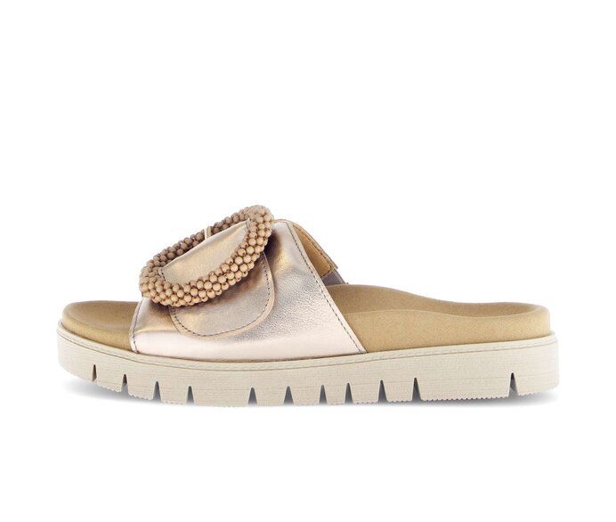 Gabor Damen Pantolette Gold - Effektleder