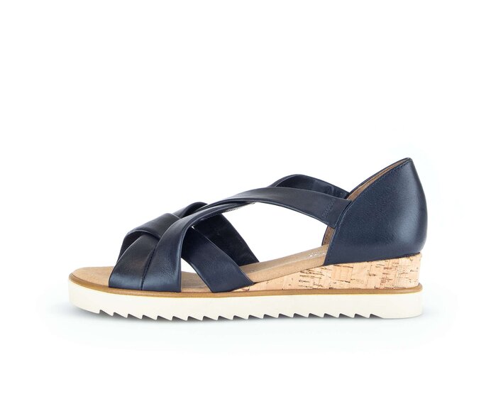 Gabor Damen Keilsandalette Blau - Glattleder