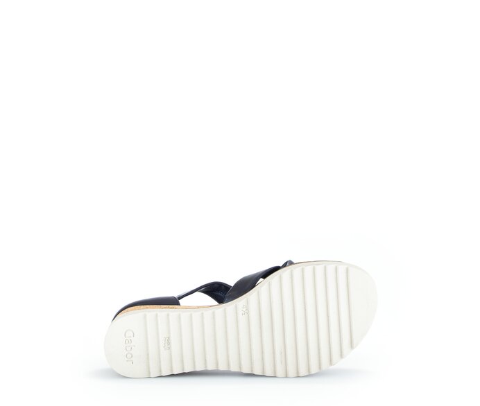 Gabor Damen  Keilsandalette Blau - Glattleder