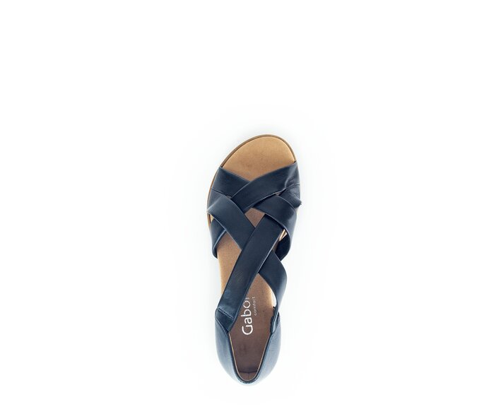 Gabor Damen  Keilsandalette Blau - Glattleder