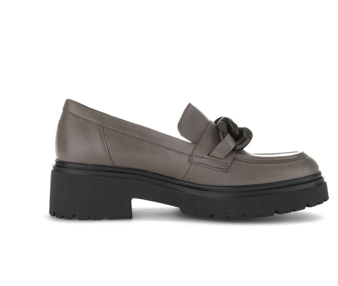 Gabor Damen  Loafer Grau - Glattleder