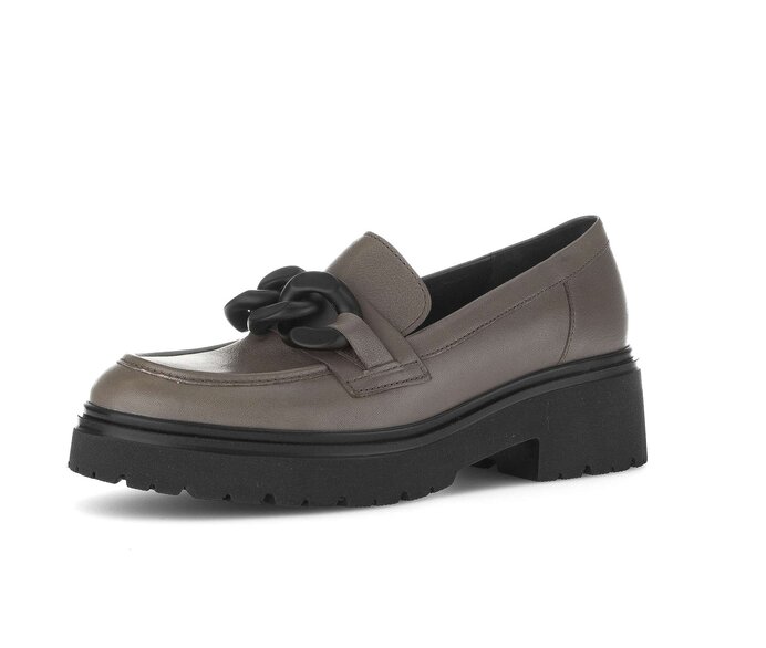 Gabor Damen  Loafer Grau - Glattleder