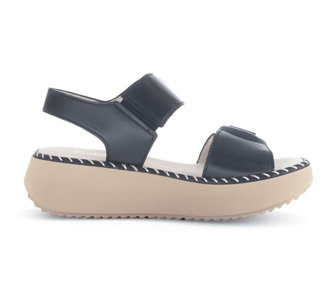 Gabor Damen  Plateau Sandale Schwarz - Glattleder