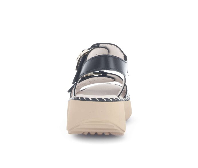Gabor Damen  Plateau Sandale Schwarz - Glattleder